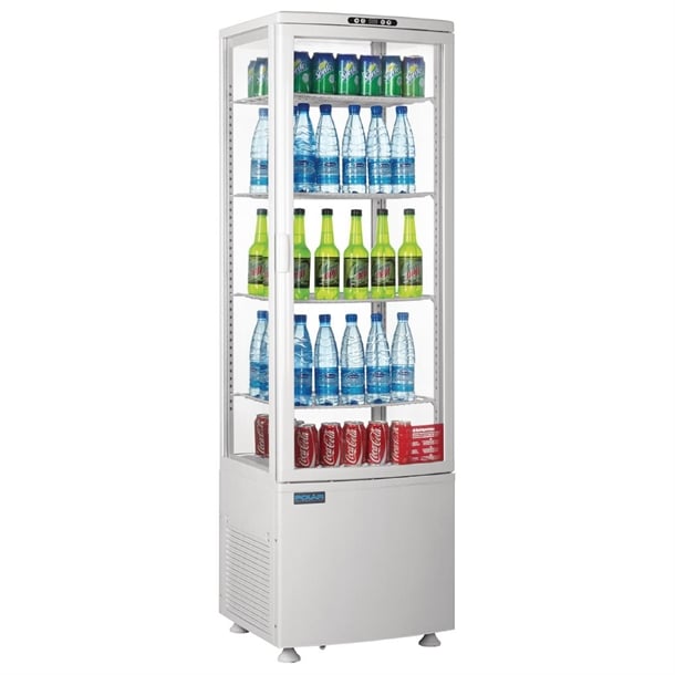 Polar C-Series Energy Efficient Curved Door Display Fridge White 235Ltr - CX575-A