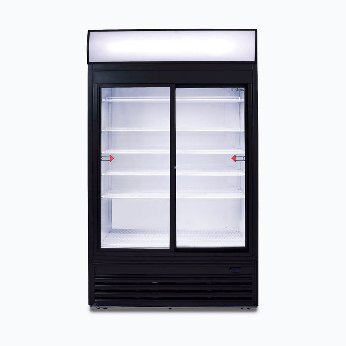 Bromic Upright Display Fridge  - 945L - 2 Doors - Sliding - Flat Glass - Lightbox - GM0980LS-NR