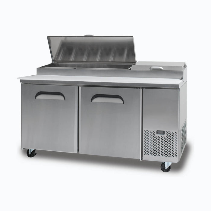 Bromic Pizza Prep Fridge - 2  Doors - 1702mm - 9 Pans - PP1700