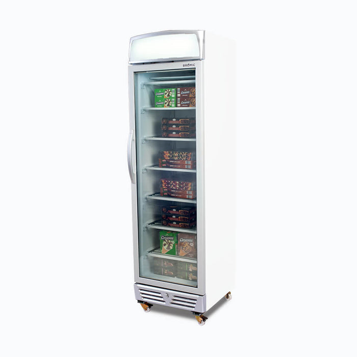 Bromic Upright Display Freezer - 300L - 1 Door - Flat Glass - Lightbox - UF0374LS-NR