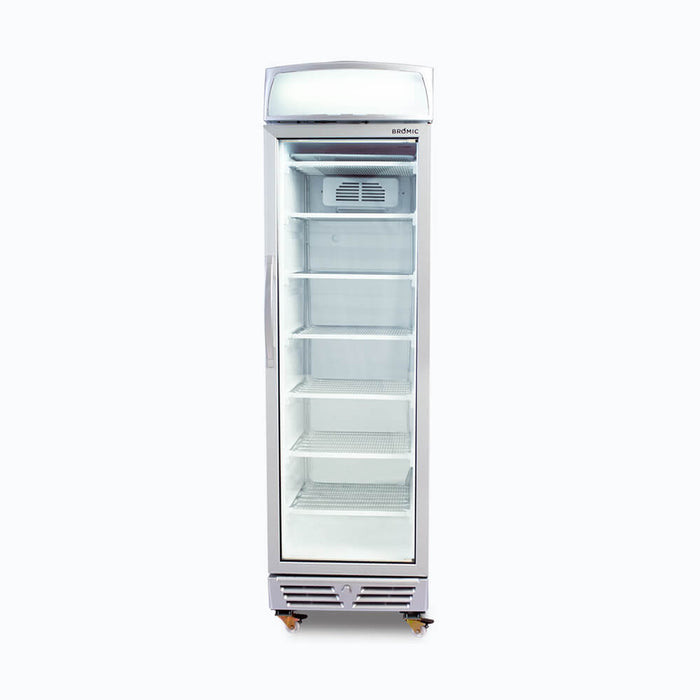 Bromic Upright Display Freezer - 300L - 1 Door - Flat Glass - Lightbox - UF0374LS-NR