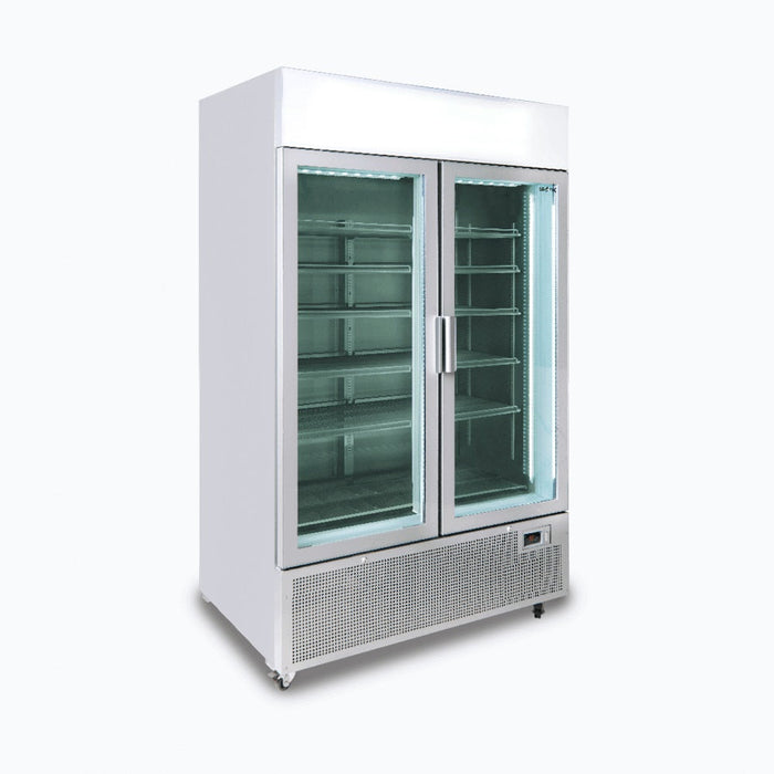 Bromic Upright Display Fridge - 1082L - 2 Door - Flat Glass - Lightbox - GM1100LS-NR