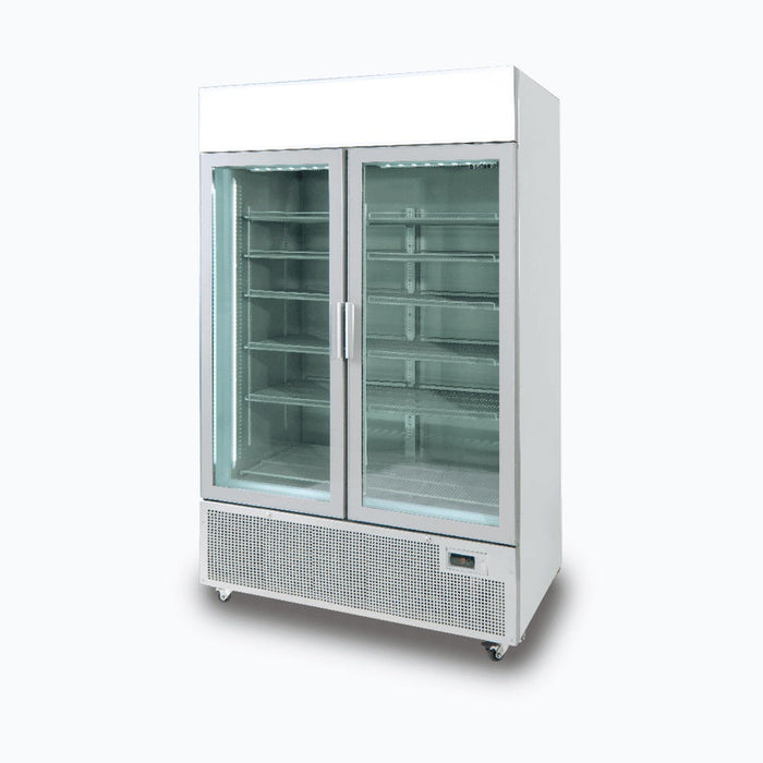 Bromic Upright Display Fridge - 1082L - 2 Door - Flat Glass - Lightbox - GM1100LS-NR