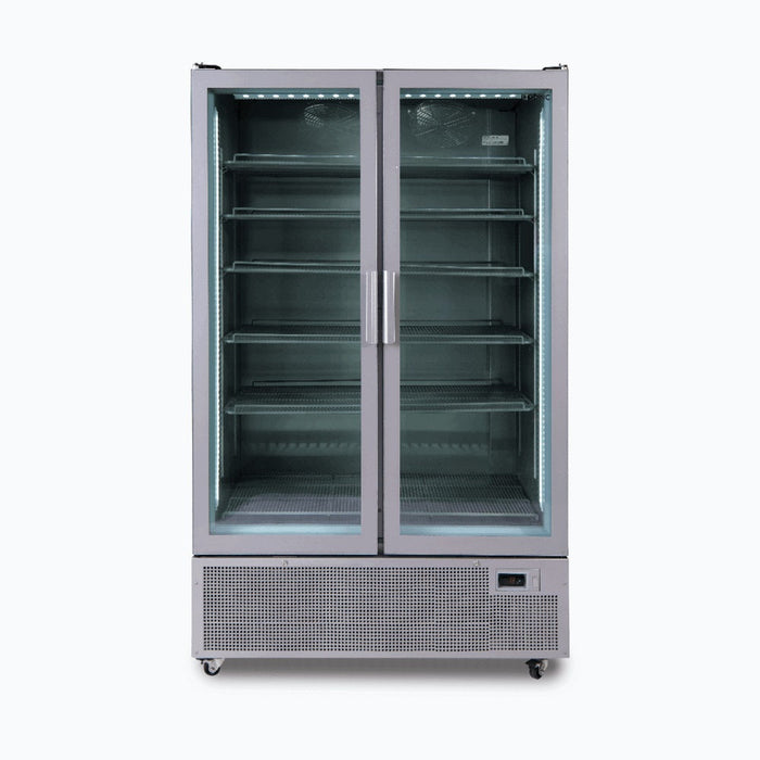 Bromic Upright Display Fridge - 1126L - 2 Door - Flat Glass - GM1100S-NR