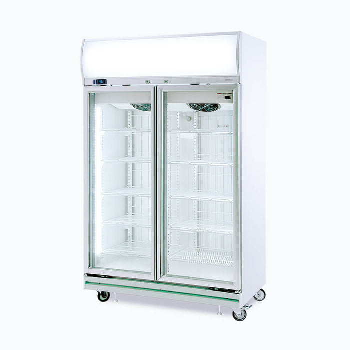 Bromic Upright Display Freezer - 976L - 2 Doors - Flat Glass - Lightbox - UF1000LF