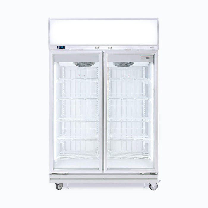 Bromic Upright Display Freezer - 976L - 2 Doors - Flat Glass - Lightbox - UF1000LF