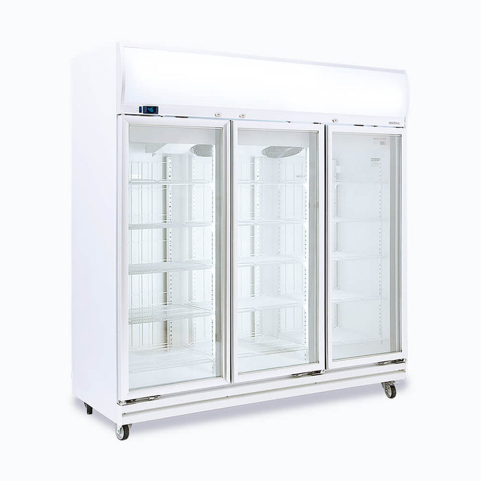 Bromic Upright Display Freezer - 1507L - 3 Doors - Flat Glass - Lightbox - UF1500LF