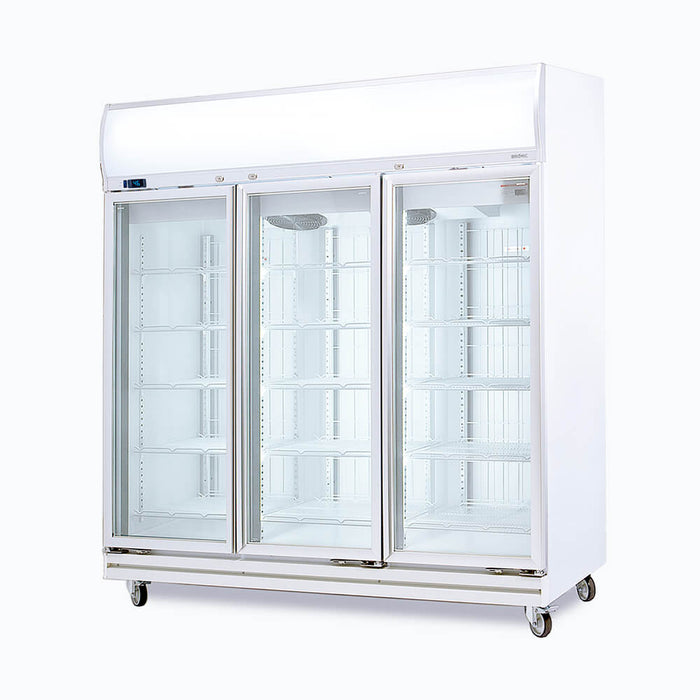 Bromic Upright Display Freezer - 1507L - 3 Doors - Flat Glass - Lightbox - UF1500LF