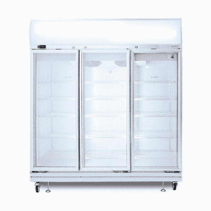 Bromic Upright Display Fridge - 1507L - 3 Doors - Flat Glass - Lightbox - GD1500LF