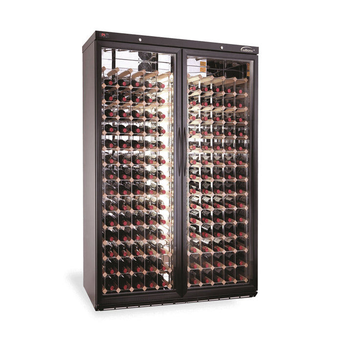 Williams Wine Cabinet - Two Door Black Upright Wine Display Fridge - BC200W-DR