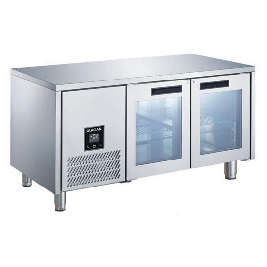 Glacian Slimline Under Bench Fridge with 2 Glass Doors 267L - BCG61420