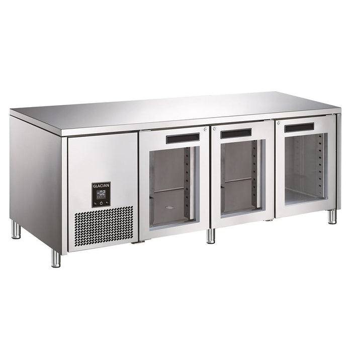 Glacian Slimline Under Bench Fridge with 3 Glass Doors 637L - BCG72476