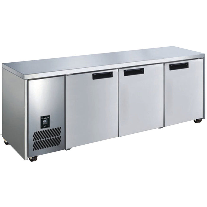 Glacian Slimline Under Bench Fridge with 3 Stainless Steel Doors 420L - BCS61885