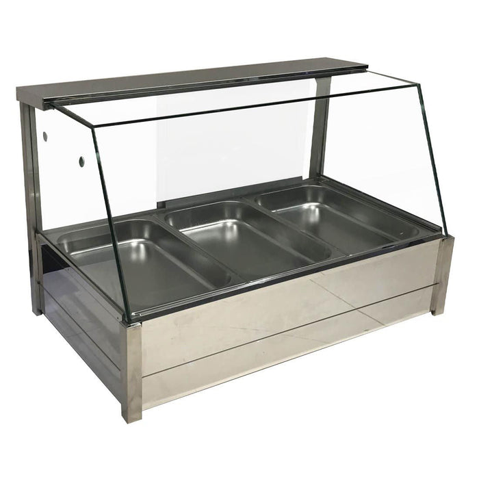 Bonvue Heated Wet 6 x ½ Pan Bain Marie Angled Countertop Display - BM11TD