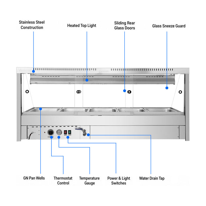 Bonvue Angled Countertop Wet & Dry Bain Marie - BM17TC