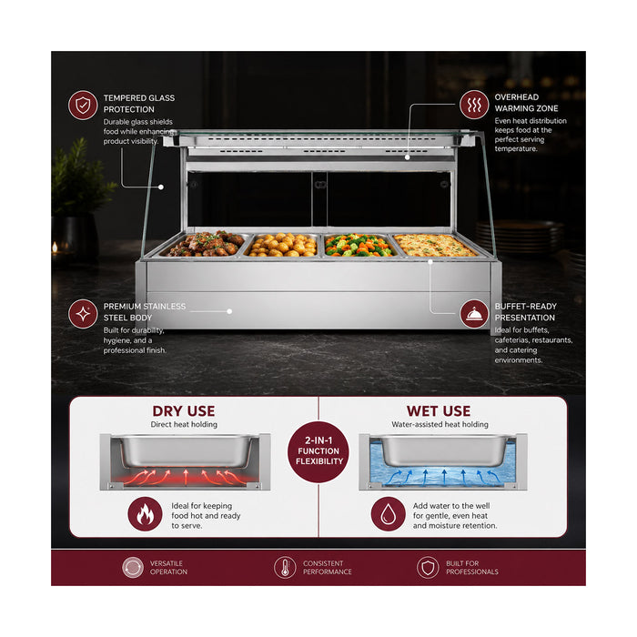 Bonvue Angled Countertop Wet & Dry Bain Marie - BM17TC