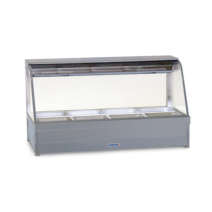 Roband Curved Glass Hot Food Display Bar, 6 pans double row - C23