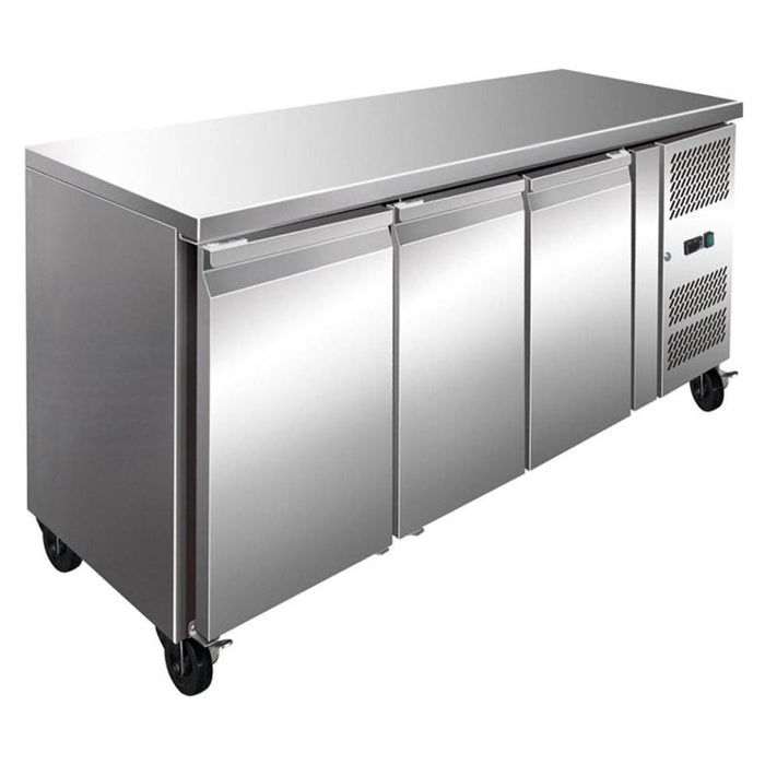 Thermaster Stailness Steel Three Door Bench Freezer 386L - FE3100BT