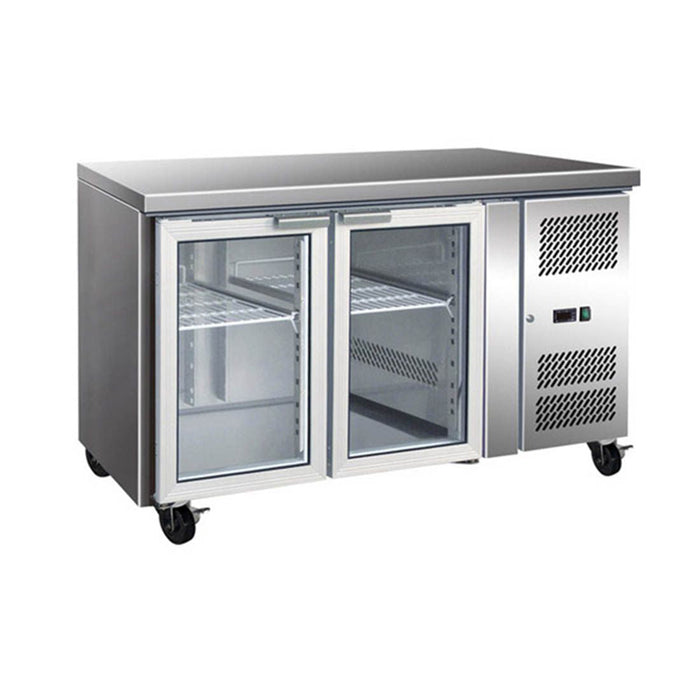 Thermaster 2 Glass Door Gastronorm Bench Fridge 313L - GN2100TNG