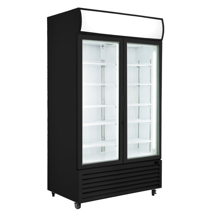 Thermaster Colourbond Upright Beverage Fridge 2 Doors Black 885L - LG-1000BP