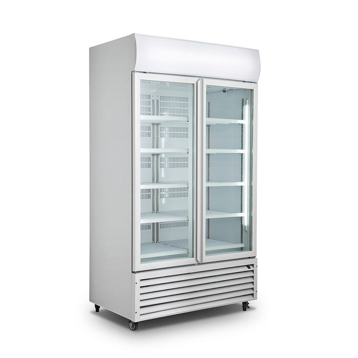 Thermaster Double Glass Door Colourbond Upright Drink Fridge 1075L - LG-1200GT