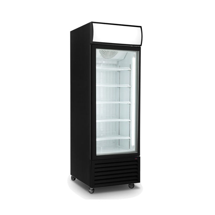 Thermaster Single Glass Door Black Colourbond Upright Drink Fridge 540L - LG-540BP