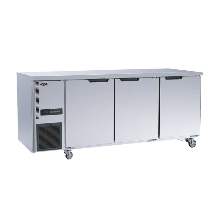 Thermaster Stainless Steel Triple Door Workbench Fridge - TL1800TN-3D