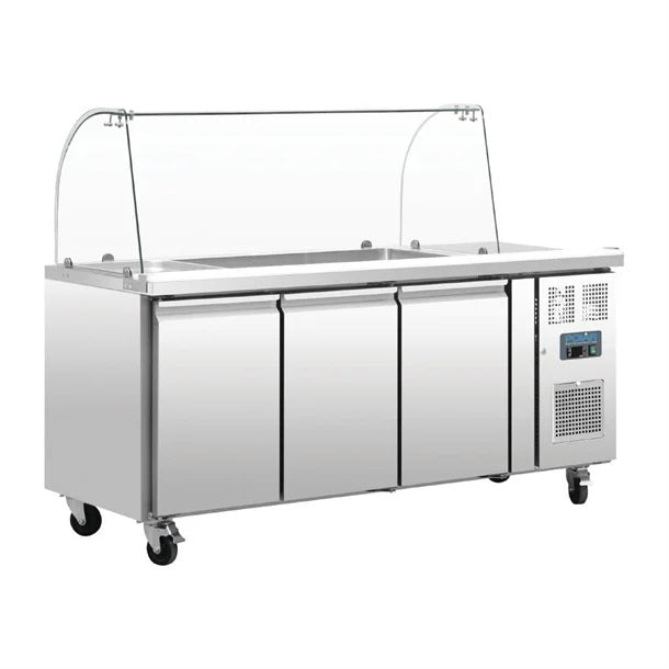 Polar U-Series Triple Door Refrigerated Gastronorm Saladette Counter - CT394-A