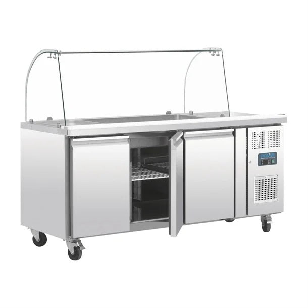 Polar U-Series Triple Door Refrigerated Gastronorm Saladette Counter - CT394-A