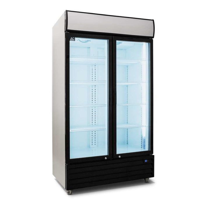 AG Double Door Upright Display Fridge - Glass Door 1000L - CU1000TNG