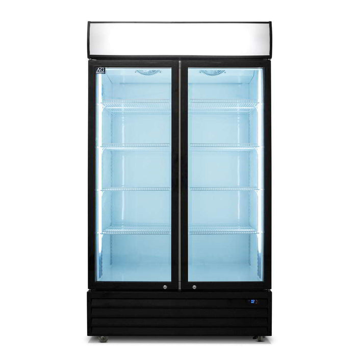 AG Double Door Upright Display Fridge - Glass Door 1000L - CU1000TNG