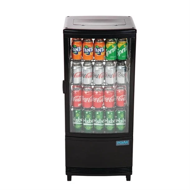 Polar C-Series Energy Efficient Curved Door Display Fridge Black 86L - CX574-A