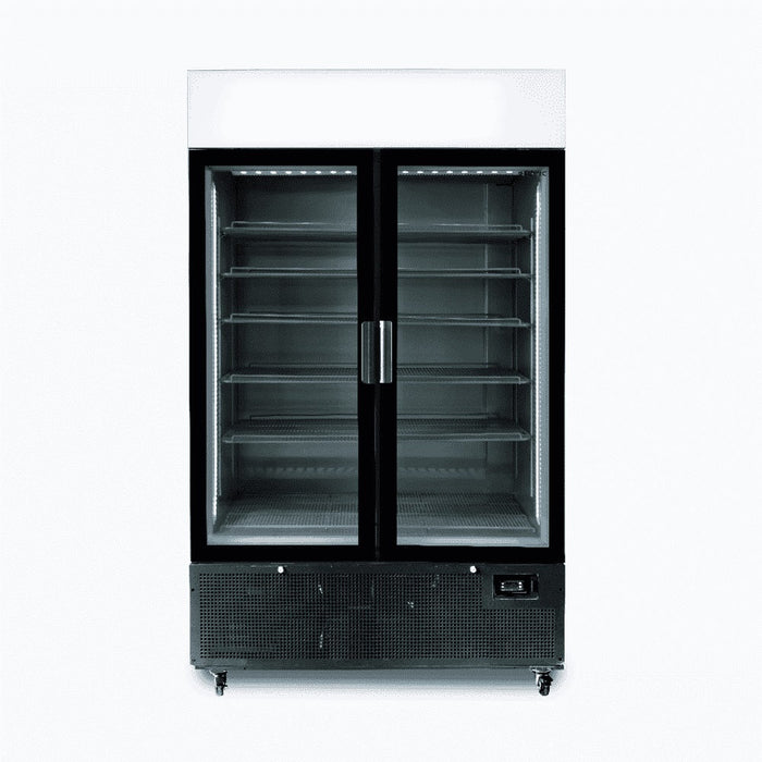 Bromic Upright Display Fridge - 1082L - 2 Door - Flat Glass - Lightbox - GM1100LB-NR