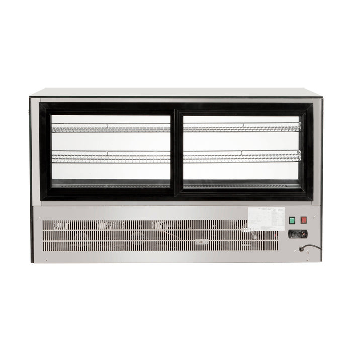 Bonvue Counter Top Square 2 Shelves Glass Cold Food Display 1200mm - GN-1200RT