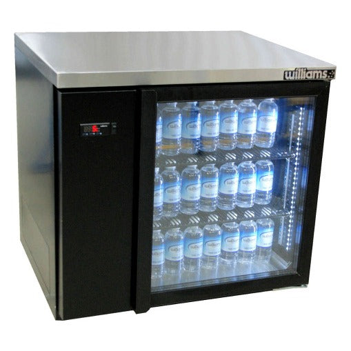 Williams Boronia - One Glass Door Black Colorbond Remote Back Bar Counter Display Fridge - HB1RGB