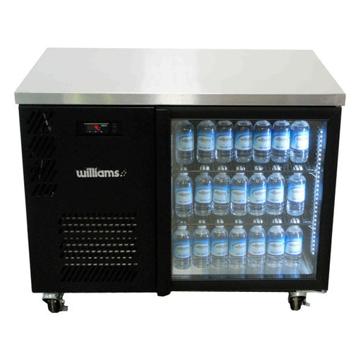 Williams Boronia - One Glass Door Black Colorbond Under Counter Display Fridge - HB1UGB