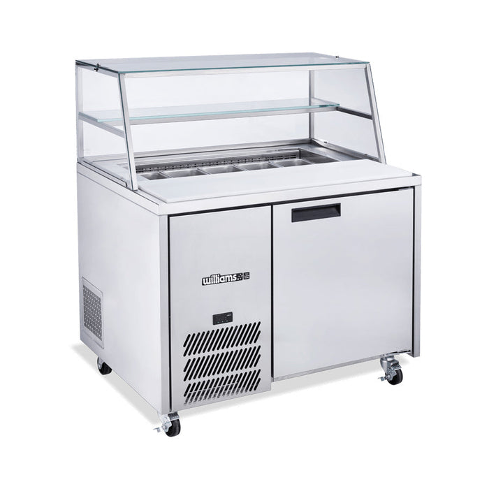 Williams Jade Sandwich - One Door Stainless Steel Prep Counter Fridge With Blown Air Well - HJ1SCBASS