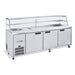 Williams Jade Sandwich - Three Door Stainless Steel Prep Counter Fridge With Blown Air Well and Canopy - HJ3SCBASS