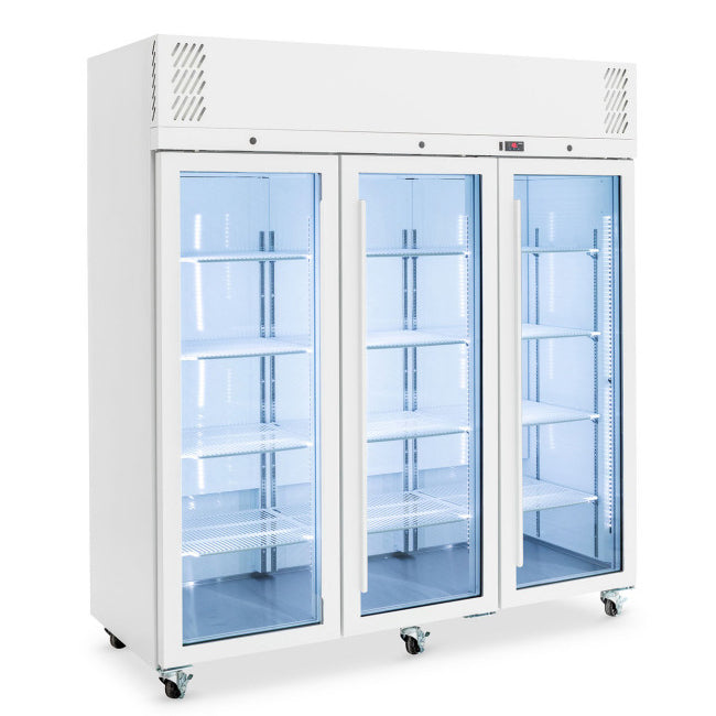 Williams Pearl - Three Glass Door White Colorbond Upright Display Fridge - HP3GW