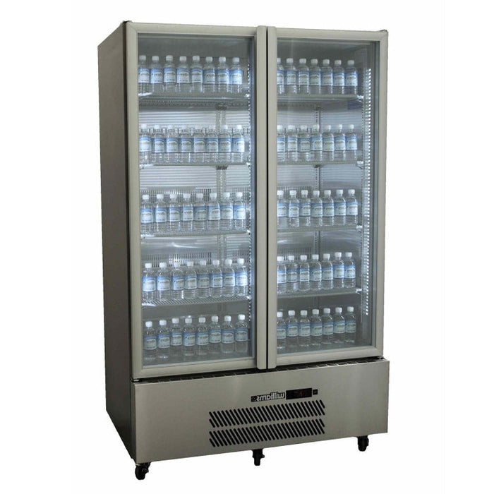 Williams Quartz Star - Two Glass Door Stainless Steel Upright Display Fridge - HQS2GSHC