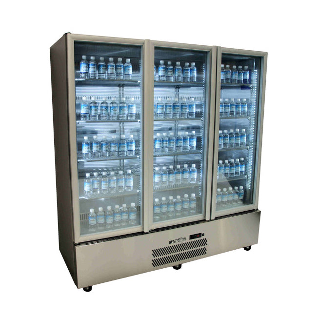 Williams Quartz Star - Three Glass Door Stainless Steel Upright Display Fridge - HQS3GSHC
