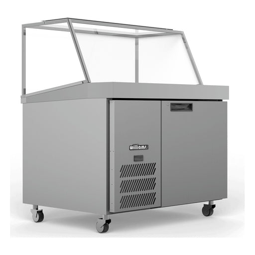 Williams Banksia - One Door Stainless Steel Prep Counter Fridge With Angled Blown Air Well and Canopy - HSP18UBASS