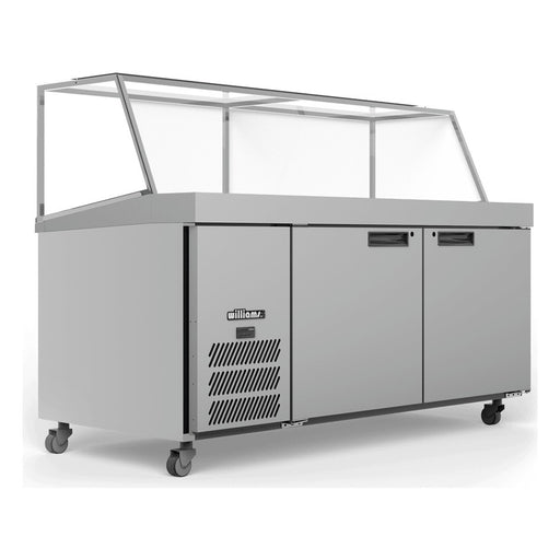 Williams Banksia - Two Door Stainless Steel Prep Counter Fridge With Angled Blown Air Well and Canopy - HSP30UBASS
