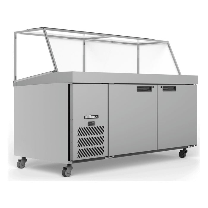 Williams Banksia - Two Door White Colorbond Prep Counter Fridge With Angled Blown Air Well and Canopy - HSP30UBA