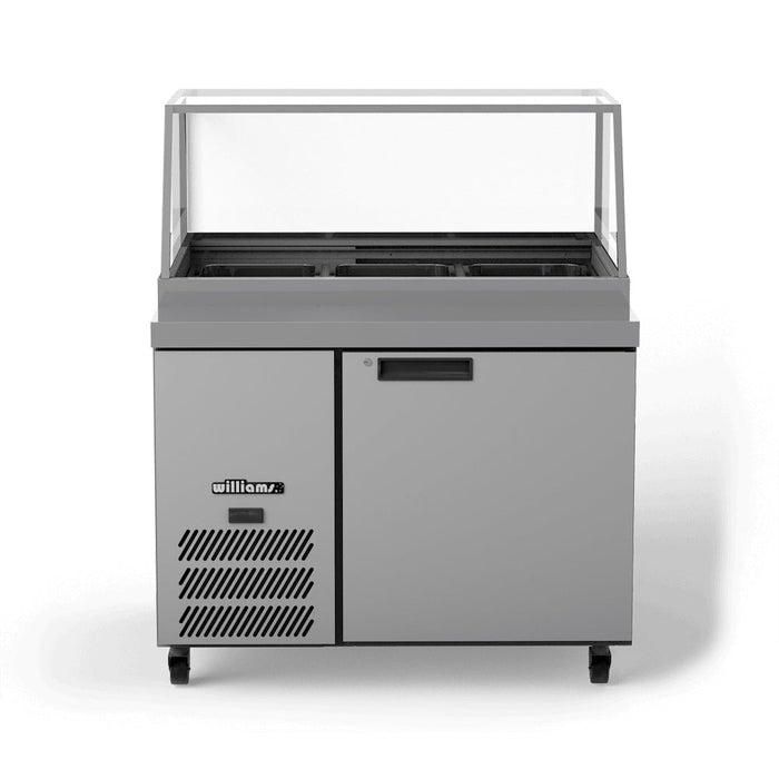 Williams Banksia - One Door Stainless Steel Prep Counter Fridge With Flat Blown Air Well - HSP3UBASS