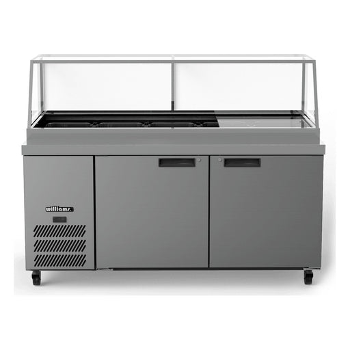Williams Banksia - Three Door White Colorbond Prep Counter Fridge With Flat Blown Air Well and Canopy - HSP5UBA