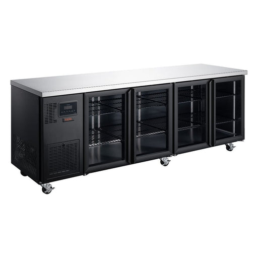 Williams Topaz Under Counter - Four Door Black Under Counter Glass Door Fridge - HTU4GBHC