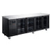 Williams Topaz Under Counter - Four Door Black Under Counter Glass Door Fridge - HTU4GBHC