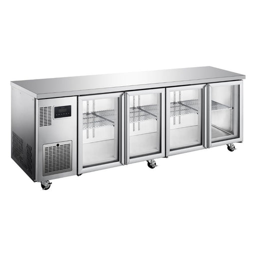 Williams Topaz Under Counter - Four Door Stainless Under Counter Glass Door Fridge - HTU4GSHC