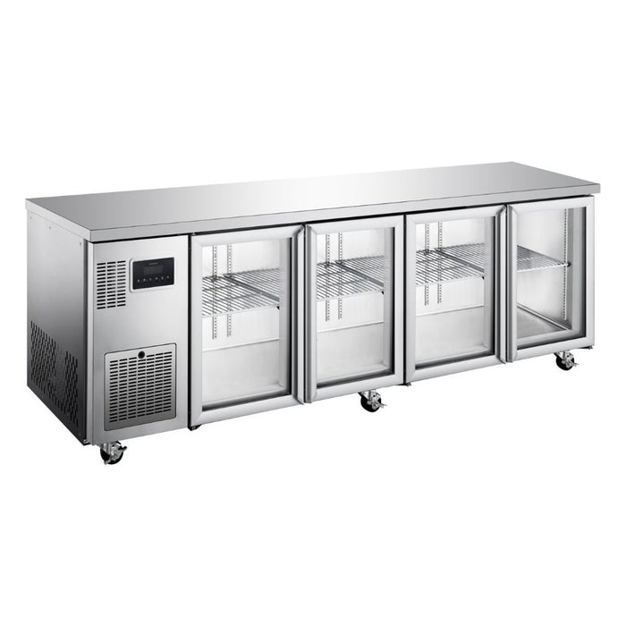 Williams Topaz Under Counter - Four Door Stainless Under Counter Glass Door Fridge - HTU4GSHC